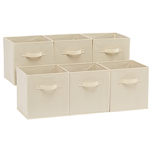 Collapsible Fabric Storage Cubes Organizer with Handles (6 Count)
