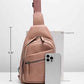 Large Sling Bag for Women Crossbody Purse Leather Fashionable Trendy Chest Bag for Travel
