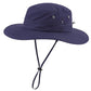 UPF50+ Mens Sun Hat Wide Brim Sun Protection Bucket Hat for Beach Safari Gardening Golf Fishing Hat Navy Blue