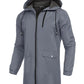 Men's Waterproof Rain Jacket with Hood Lightweight Windproof Outdoor Active Long Raincoat