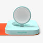 3-in-1 Travel Charger with MagSafe for iPhone 17/16/15/14/13/12, Apple Watch, & AirPods – 15W Fast Wireless Charging Station – Premium Foldable Design with Travel Case & Adapters – Orange/Teal