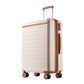 Checked Suitcase 24in Expandable ABS+PC Side Handles luggage Cream
