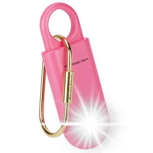 130db Personal Safety Alarm with Ultra Bright Strobe Light. Hot Pink