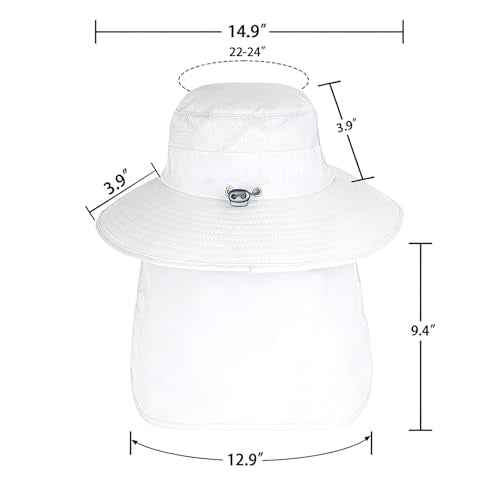 Sun Hats for Men Women with Neck Flap Fishing UPF 50+ UV Protection