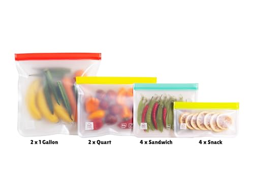 12 Pack Variety Reusable Food Storage Bags (12 Count)