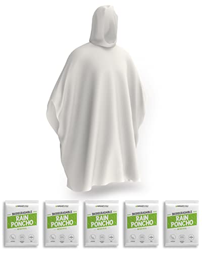 Disposable Rain Ponchos for Adults (5 Count)