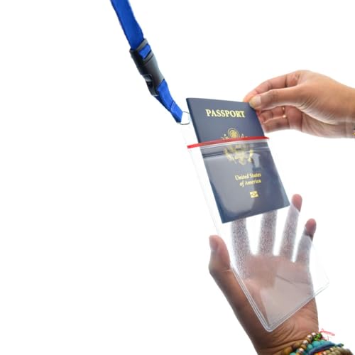 Bulk 20 Pack Heavy Duty Water and Tear Resistant Passport Holders with Lanyard