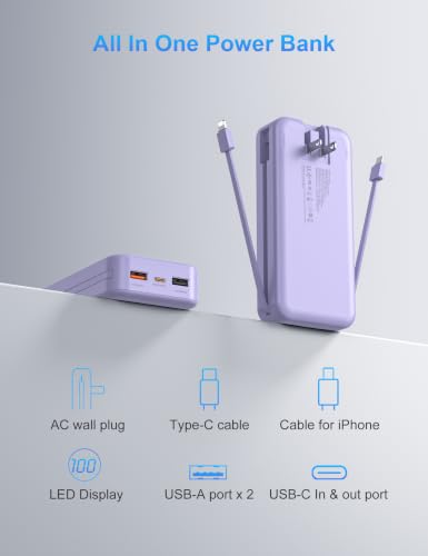 Portable Charger Power Bank 20000mAh PD20W w