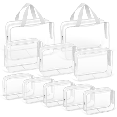 10 PCS Clear Travel Bags for Toiletries (10 Count)
