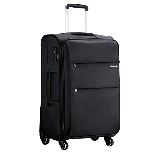 24 Inch Expandable Luggage Large Suitcases with Wheels Softside Checked Luggage Rolling Suitcase with Lock Lightweight Travel Luggage for Men and Women 24 Inch Luggage