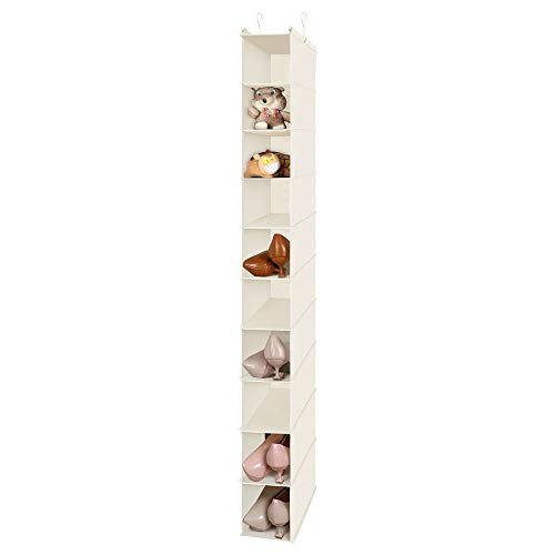 2 Pack 10 Tier Slim Hanging Shoe Organizer Beige
