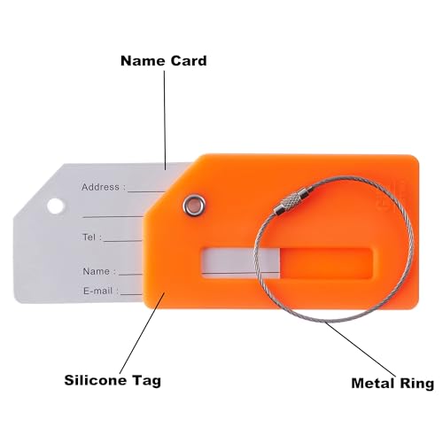 8 Pack Initial Luggage Tags for Suitcases Airplane Travel Essentials (8 Count)