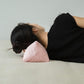 Buckwheat Neck Support Pillow Cervical Neck Cylinder Bolster Pillow Neck Pain Relief Breathable Comfortable for Back and Side Sleepers Round Pillows for Lunch Break Pink