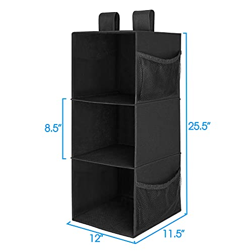 2 Pack 3 Shelf Hanging Closet Organizer with 2 Velcro (2 Count)
