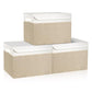 Large 17" 42 Quarts Collapsible Stackable Storage Bins with Lids [3 (3 Count)