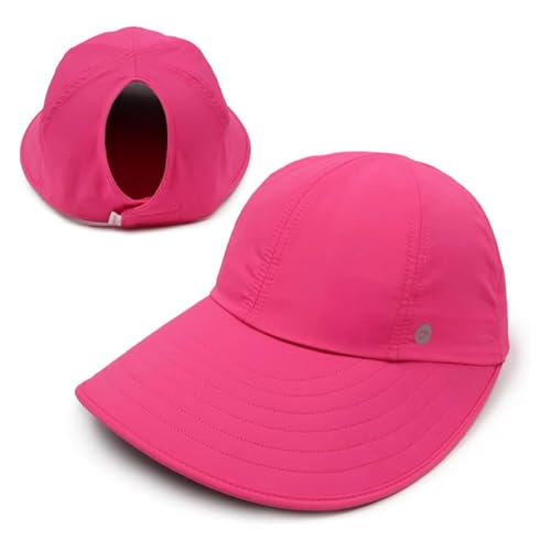 Womens Sunblocker UPF 50 Wide Brim Ponytail Sun Hat