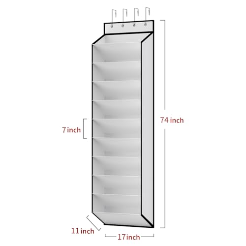 10 Tiers White Over Door Shoe Organizer Storage