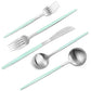 Matte Green Silver Silverware Set (4 Count)