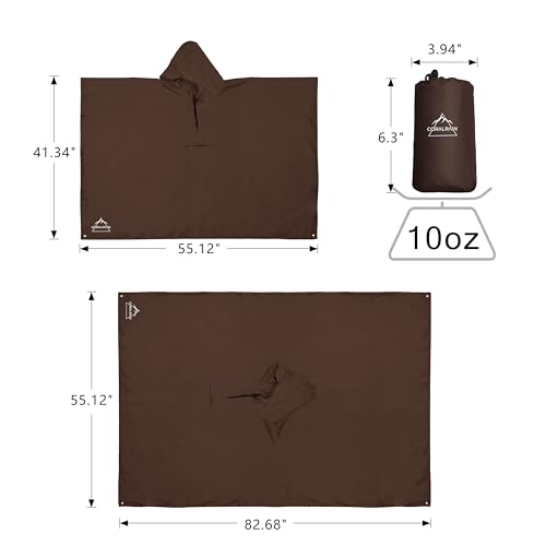 Hooded Rain Poncho Lightweight Waterproof Unisex Raincoat Jacket with Pocket for Men Women Adult