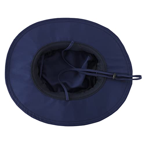 Womens Outdoor Mesh Boonie Sun Hat Summer Wide Brim UV Protection Fishing Hat Safari Cap Navy Blue