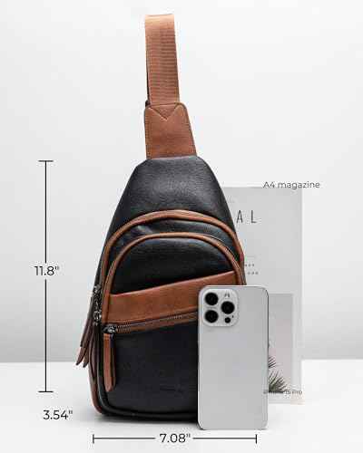 Large Sling Bag for Women Crossbody Purse Leather Fashionable Trendy Chest Bag for Travel