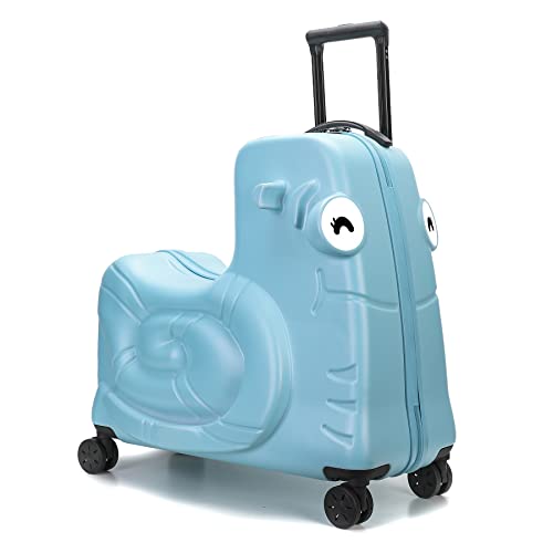 Kids Ride on Luggage with Spinner Wheels Suitcase
