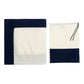 Cashmere Merino Travel Blanket & Pouch 55"x45" White & Navy