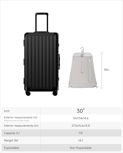 30 Inch Zipperless Large Checked Suitcase