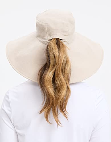 Women's Ultra Wide Cotton Linen Hat UPF 50+