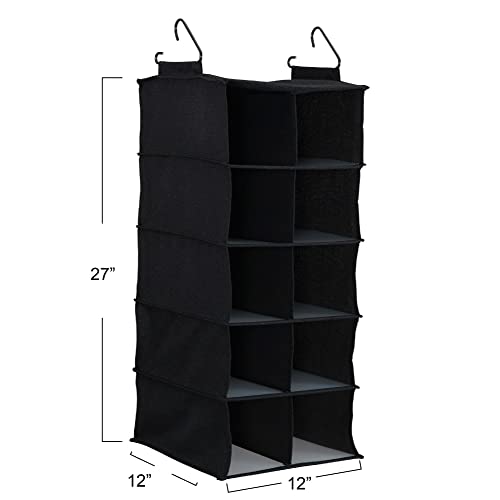 10 Pocket Hanging Shoe Closet Organizer with Hooks