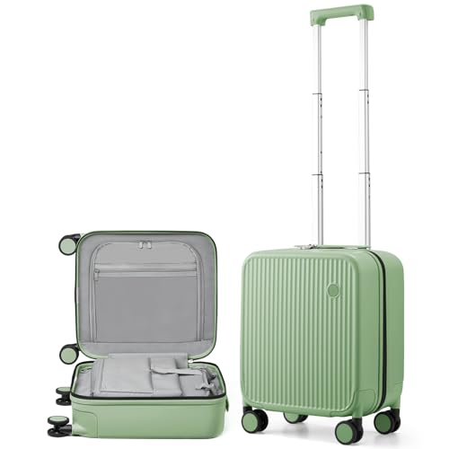 Underseat Carry on Luggage 16 Inch Hardshell PC Suitcase with Spinner Wheels TSA Lock for Travel