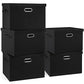 Large 17" 36 Quart Collapsible Stackable Storage Bins with Lids (5 Count)