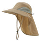 Outdoor UPF50+ Sun Hat Wide Brim Mesh Fishing Hat with Neck Flap