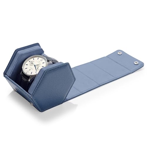 Single Watch Box Blue Hexagonal