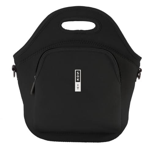 LunchTote Zippered Bag Insulated Neoprene Caddy (Black / X-Large 6.5 Quart Lunch Tote)