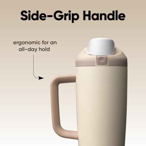 FreeSip Tumbler Stainless Steel Water Bottle 30 oz Lightly Toasted