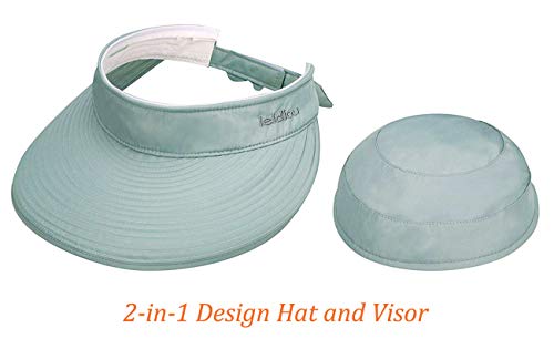 Sun Hats for Women with UV Protection Sun Hat Wide Brim Visor Summer Beach Outdoor Foldable Womens Cap Grey