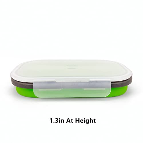 Green Food Grade Silicone Lunch Container Bento Box