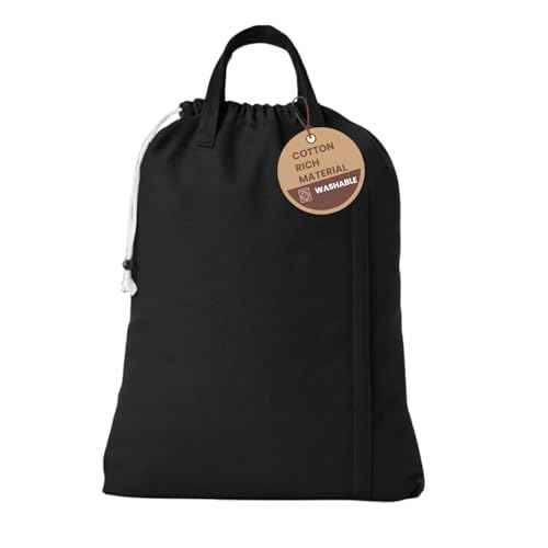 LFH Home Large Premium 1pack Cotton Rich Canvas Laundry Bag with Drawstring and Handles Heavy Duty