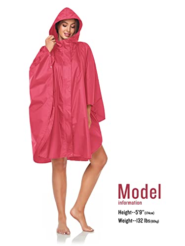 Unisex Rain Poncho Hooded Waterproof Raincoat for Adults Women