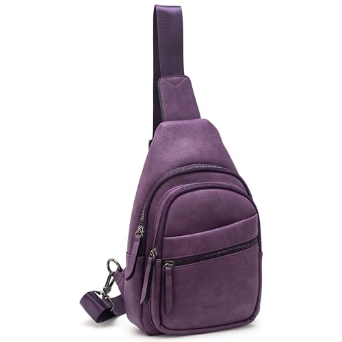 Large Sling Bag for Women Crossbody Purse Leather Fashionable Trendy Chest Bag for Travel