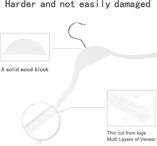 Slim Wooden Hangers with Extra Soft Non (30 Count)