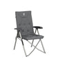 Padded Camping Chair 4 Positon Adjustable Recliner Grey