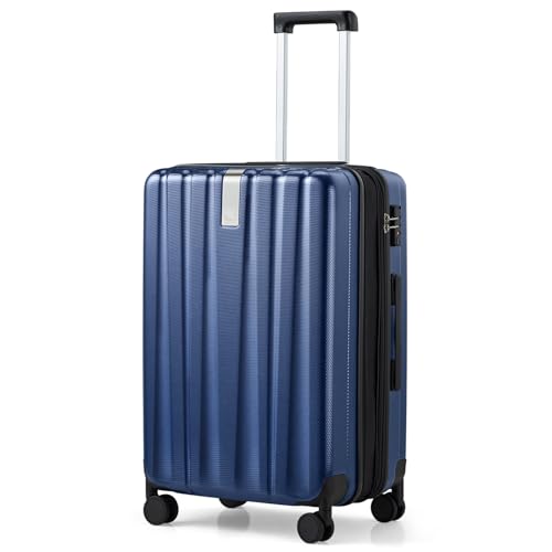 24 Inch Expandable Medium Checked Luggage with 8 Spinner Wheels