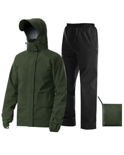 Rain Suit Waterproof Breathable Lightweight 2 (2 Count)