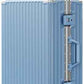 Luggage PC+ABS Aluminum Frame Zipperless Checked Luggage Hard Shell Suitcase TSA Lock Double Spinner Wheels 24 Inch Haze Blue