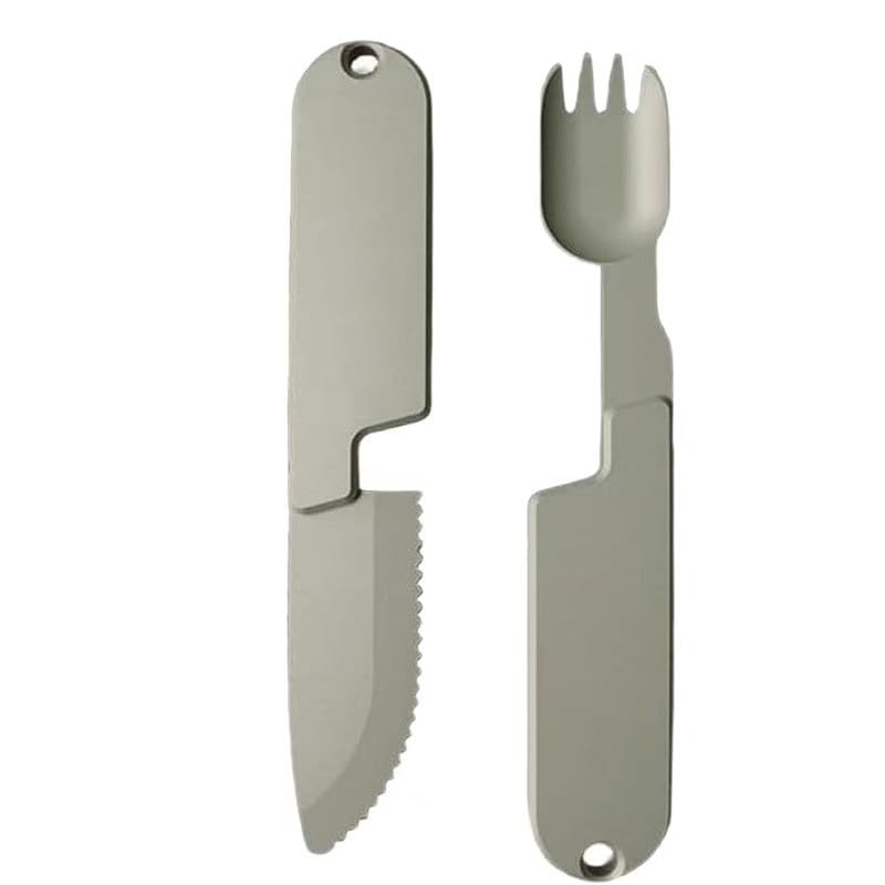 2-in-1 Camping Utensil Set – Knife Fork Combo for Picnic, Portable Outdoor Travel Flatware (2 Count)