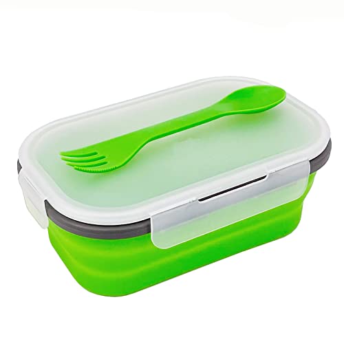 Green Food Grade Silicone Lunch Container Bento Box