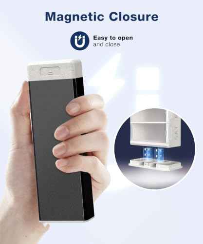 Metal Pill Organizer with 7 Separate Compartments for Pills Storage