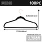 Black Velvet Hangers 100 Pack Non Slip Heavy Duty Rose Gold Hooks (100 Count)